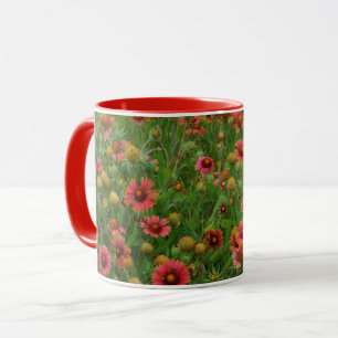 Tasse Mug Fleur Floral Fleurs Sauvages Rouges