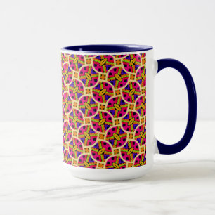 Tasse MUG Jimette Design rose jaune orange blanc