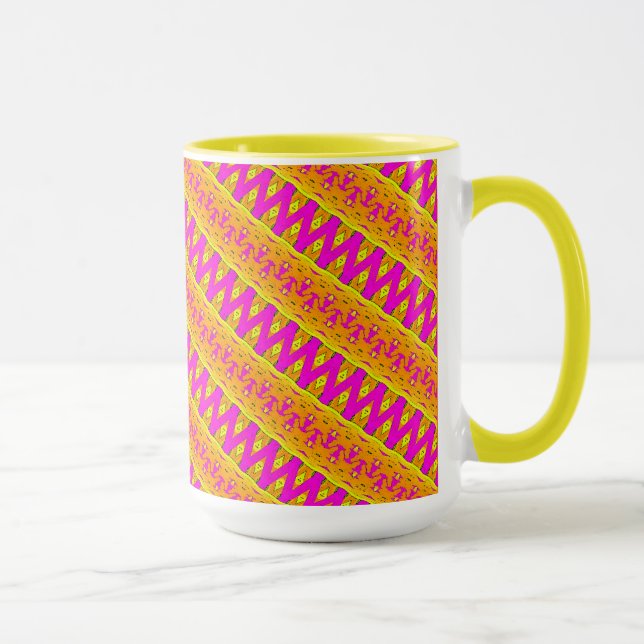 Tasse MUG Jimette Design rose orange blanc (Droite)