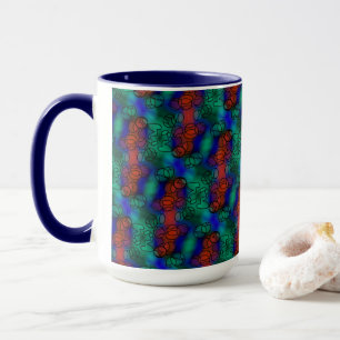 Tasse MUG Jimette Design rouge bleu vert