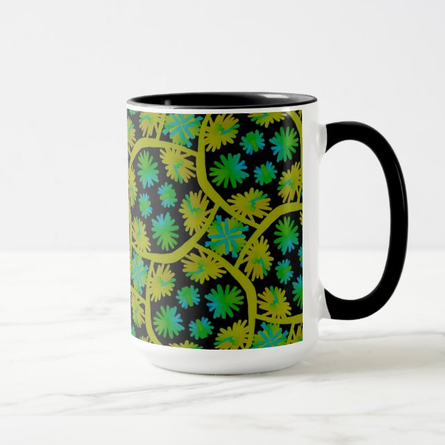 Tasse MUG Jimette Design vert jaune noir (Droite)