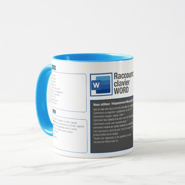 Tasse mug raccourcie clavier Word (Devant gauche)