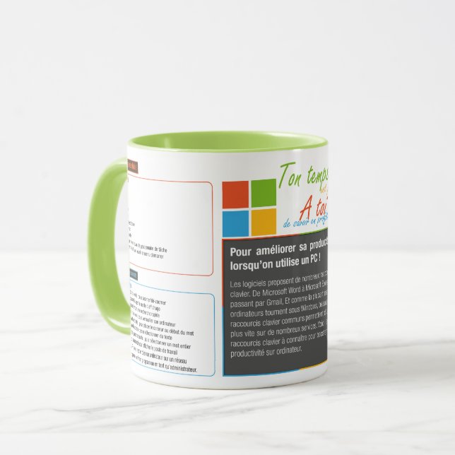 Tasse mug raccourcis clavier Windows (Devant gauche)