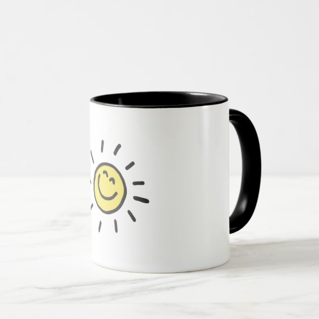 Tasse Mug Soleil Sourire Mignon | Mug à Café Solei (Devant droit)