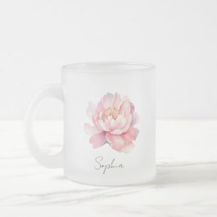 Tasse / Mug transparent Pivoine Rose Personnalisé