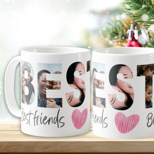 Tasse Multi Photo Meilleure Amie avec un joli cœur