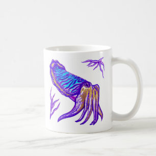 Tasse multicolore d'illustration de seiches