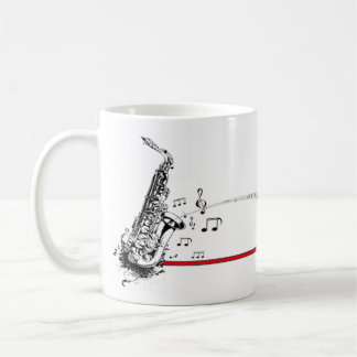 Tasse musicale de saxo pour des mélomanes