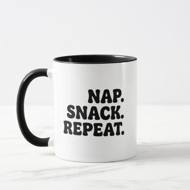 Tasse Nap Snack Repeat - Cadeau drôle pour amateur (Gauche)