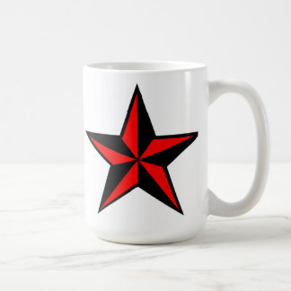 Tasse nautique rouge et noire d'étoile