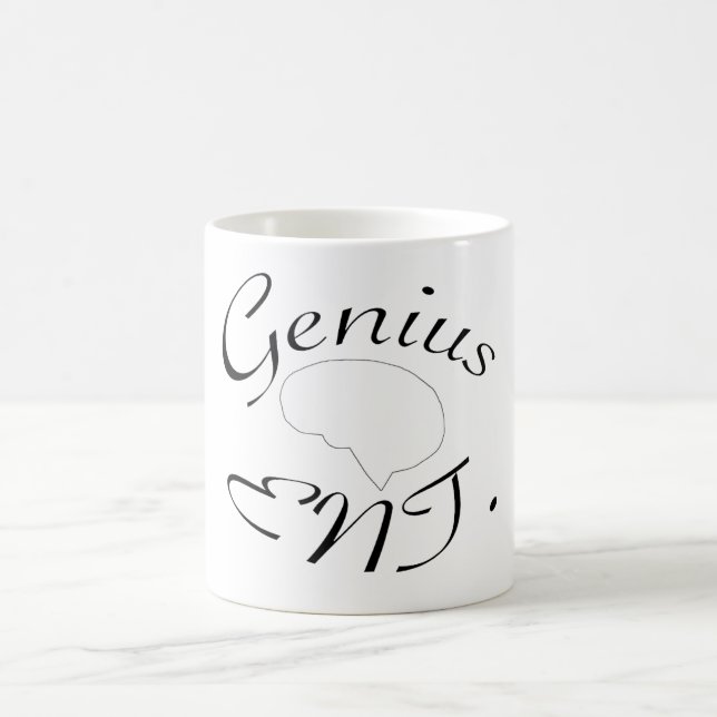 Tasse noire/blanche de divertissement de génie (Centre)