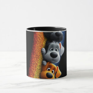 Tasse noire d'art abstrait moderne en ligne Co m