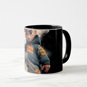 Tasse noire d'art abstrait moderne en ligne Co m