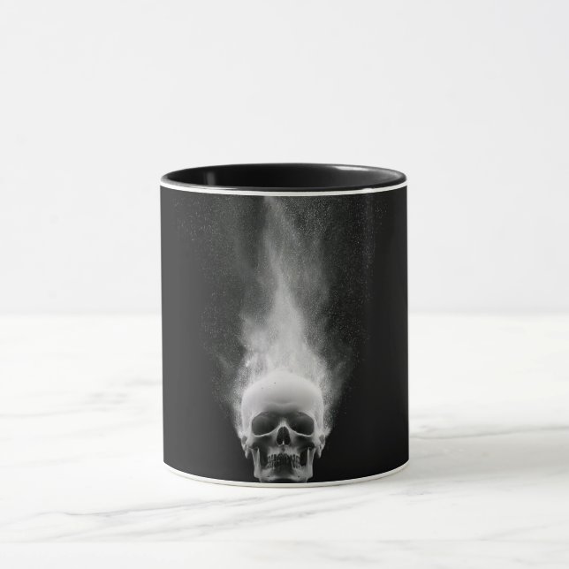 Tasse noire d'art de ligne abstrait moderne | Co m (Centre)