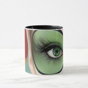 Tasse noire d'art de ligne abstrait moderne Co m