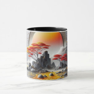 Tasse noire d'art de ligne abstrait moderne Co m