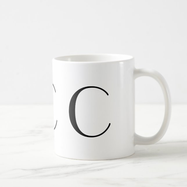 Tasse noire d'art déco du monogramme C (Droite)