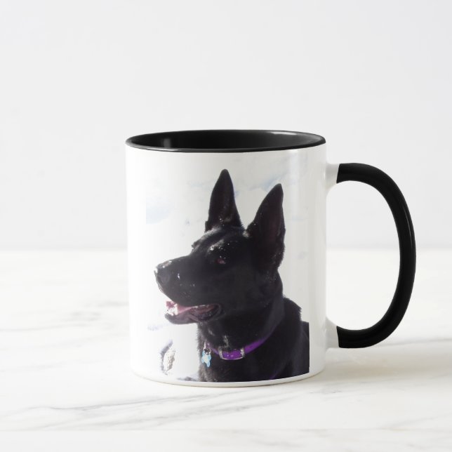 Tasse noire de berger allemand (Droite)