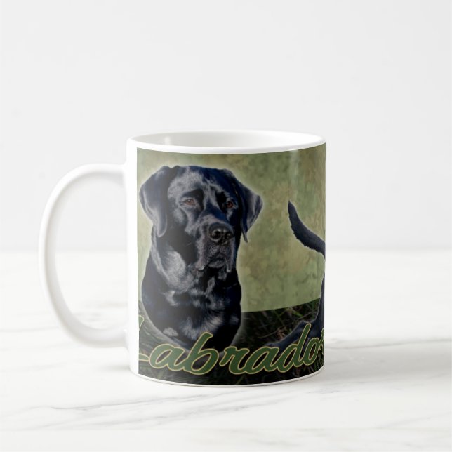 Tasse noire de collage de labrador retriever (Gauche)