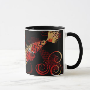 Tasse noire de kois de geisha