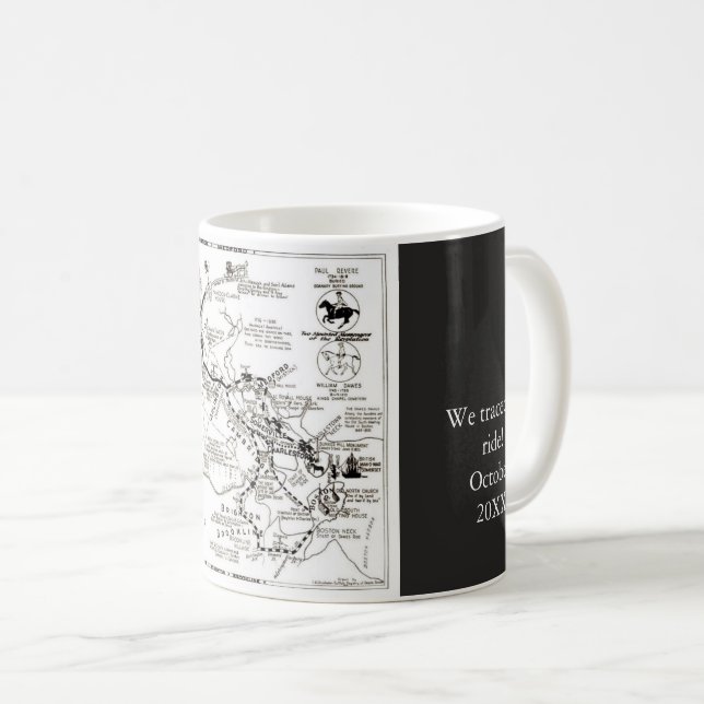 Tasse noire de la chevauchée de Paul Revere (Devant droit)