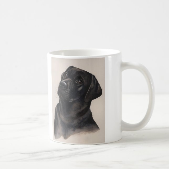 Tasse noire de Labrador avec le texte "du meilleur (Droite)
