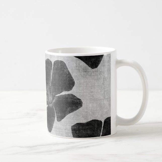 Tasse noire de motif de fleur (Droite)