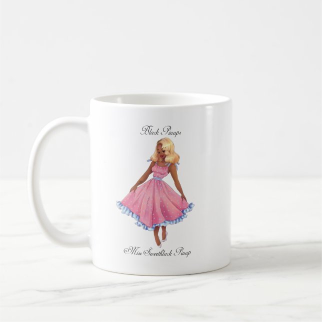 Tasse noire de pin-up - Audrey (Gauche)