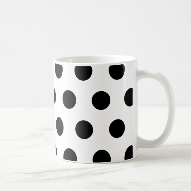 Tasse noire de point de polka (Droite)