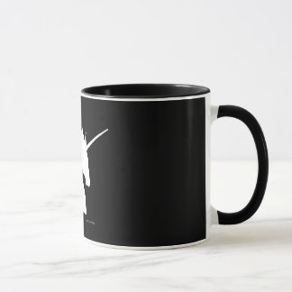 Tasse noire "de Sigil blanc de licorne"