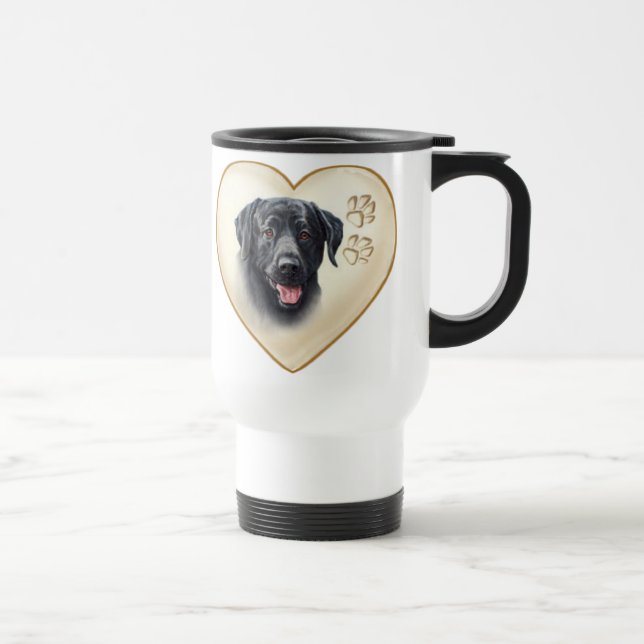 Tasse noire de tasse de café de voyage de chien de (Droite)