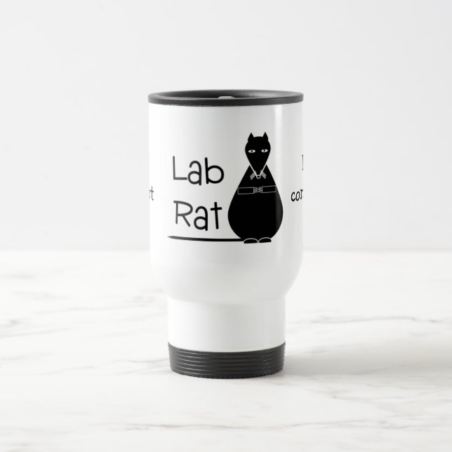 Tasse noire de voyage de rat de laboratoire (Centre)