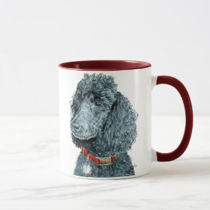 Tasse noire de Whitney de caniche