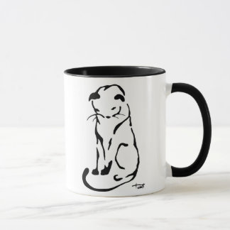 Tasse noire et blanche de chat