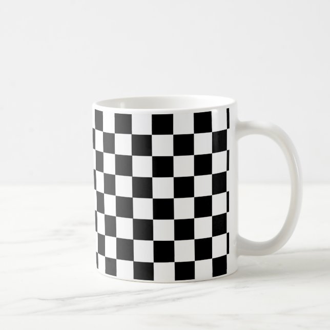 TASSE NOIRE ET BLANCHE DE CONTRÔLEURS DE DAMIER (Droite)