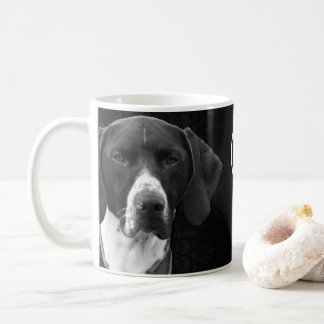 TASSE NOIRE ET BLANCHE DE PHOTO D'INDICATEUR