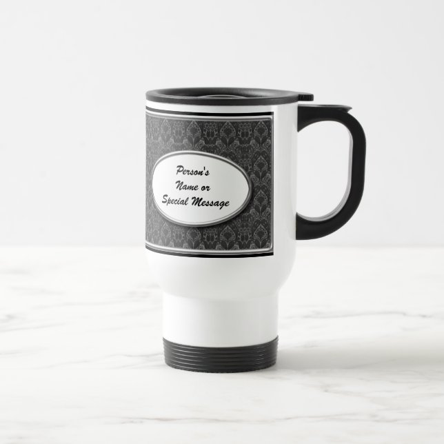 Tasse noire et blanche personnalisée de noce (Droite)