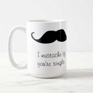 Tasse noire personnalisée de Stache de moustache