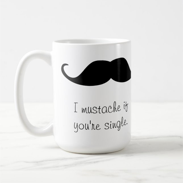Tasse noire personnalisée de Stache de moustache (Gauche)