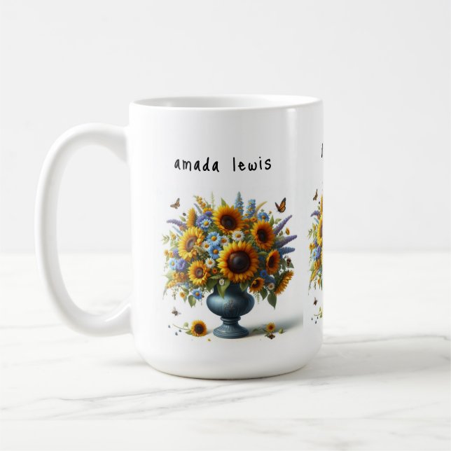 Tasse nom commercial avec fleurs dans une urne ant (Gauche)