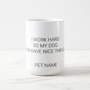 Tasse Nom de Chien Personnalisé - Minimaliste Je T