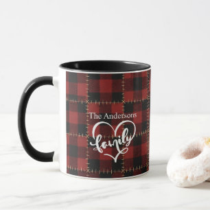 Tasse Nom de Famille à carreaux rouges de style ru