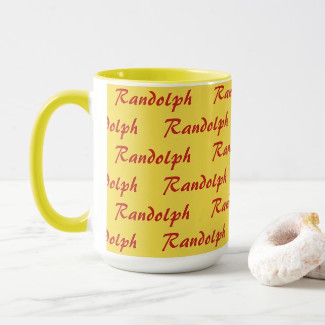 Tasse - Nom en écriture carrelée (Avec donut)