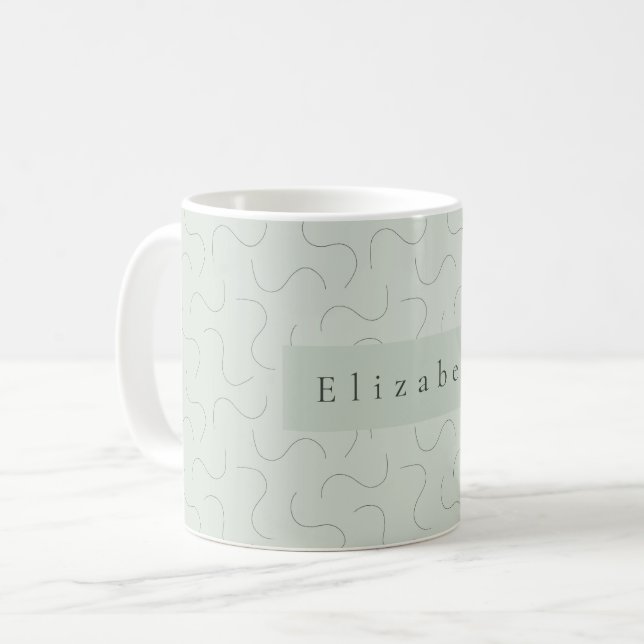 Tasse Nom Moderne Vert Sauge (Devant gauche)