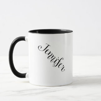 Tasse nommée de Jennifer en noir et blanc