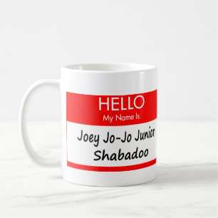 Tasse nommée d'étiquette de "Joey Jo-Jo"