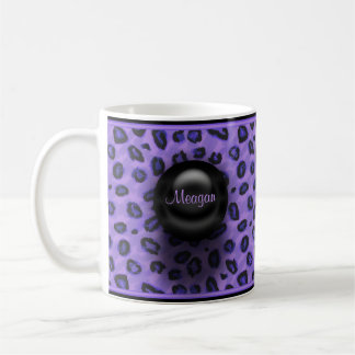 Tasse nommée faite sur commande de léopard pourpre