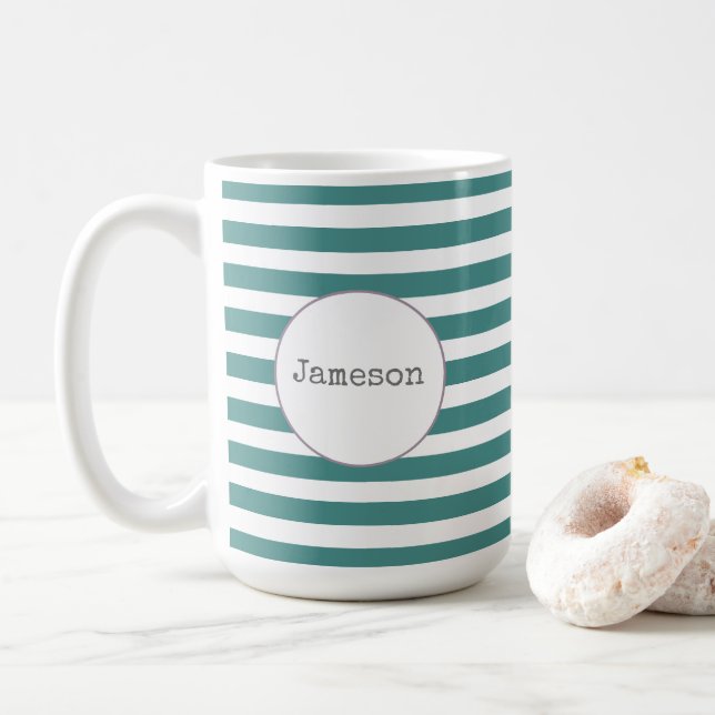 Tasse nommée rayée (Avec donut)