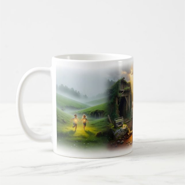 Tasse Nostalgique Arc-en-Ciel Chute d'Eau Fille au (Gauche)