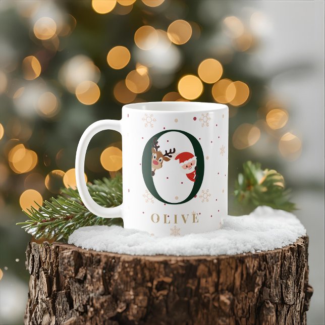 Tasse O Monogramme de Noël Personnalisée (Créateur téléchargé)